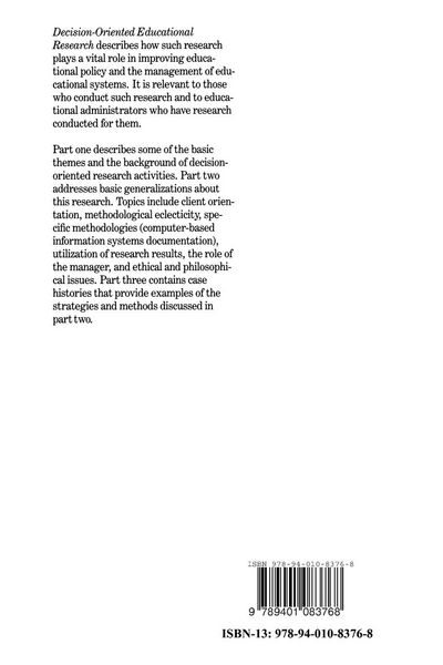 Produktbild: Decision-Oriented Educational Research