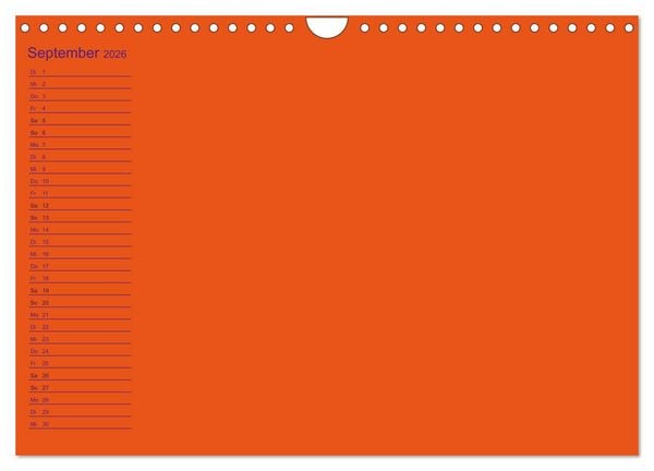 Produktbild: Bastel-Geburtstagskalender orange / Geburtstagskalender (Wandkalender 2026 DIN A4 quer), CALVENDO Monatskalender