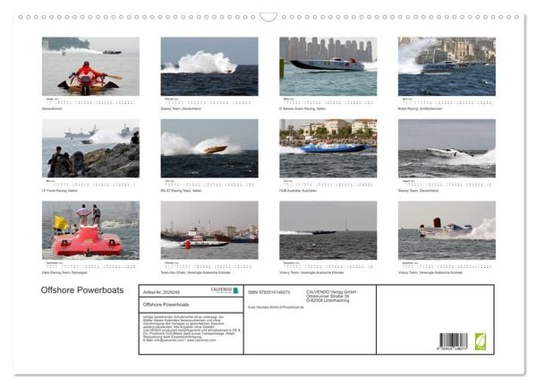 Produktbild: Offshore Powerboats (Wandkalender 2026 DIN A2 quer), CALVENDO Monatskalender