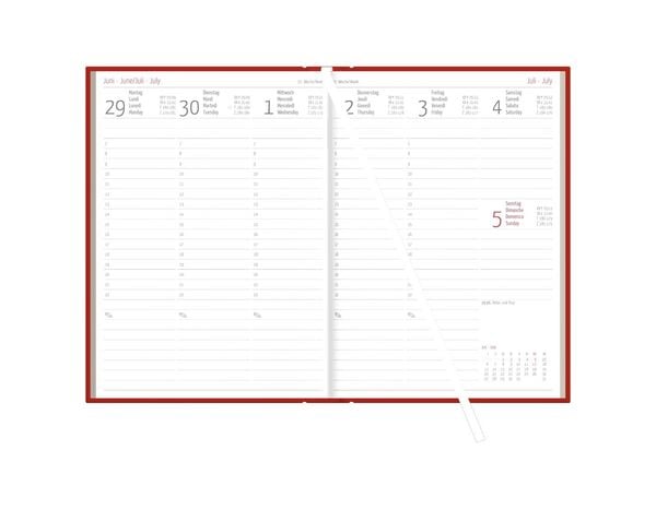 Produktbild: Buchkalender 1T/1S 336S rot 2027