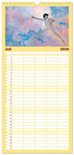 Produktbild: Familienplaner 2026 - Olympia. Anders. mit 5 Spalten (Wandkalender, 21 x 45 cm) CALVENDO