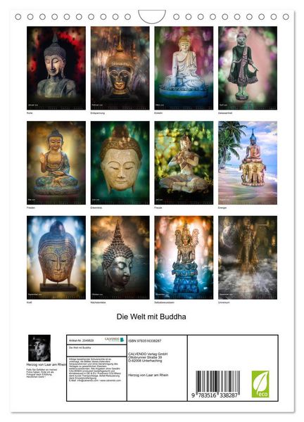 Produktbild: Die Welt mit Buddha (Wandkalender 2026 DIN A4 hoch), CALVENDO Monatskalender