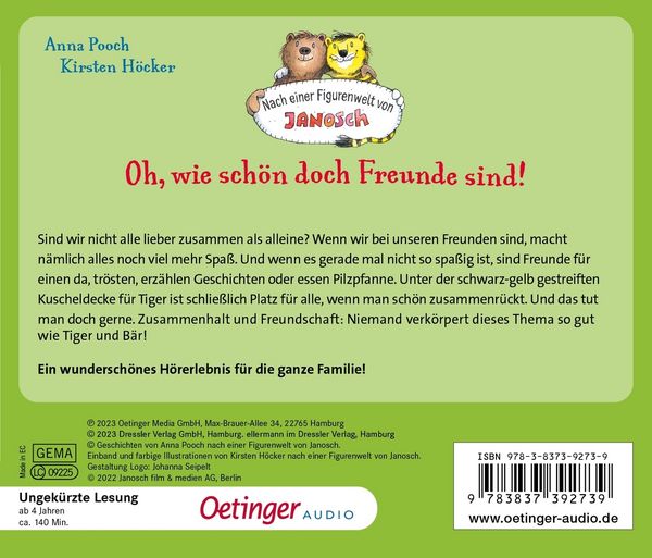Produktbild: Nach einer Figurenwelt von Janosch. Oh, wie sch&ouml;n doch Freunde sind!