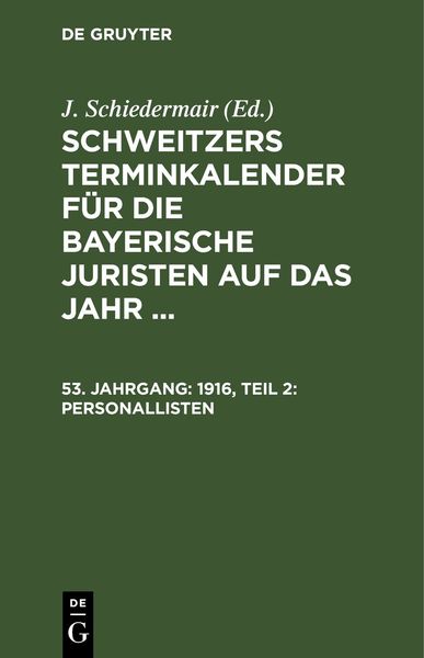 Produktbild: 1916, Teil 2: Personallisten