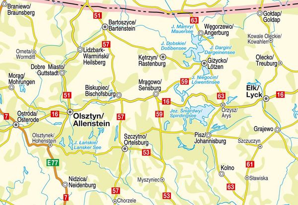 Produktbild: H&ouml;fer Stra&szlig;enkarte PL 010 Polen - S&uuml;dliches Ostpreussen 1:200.000