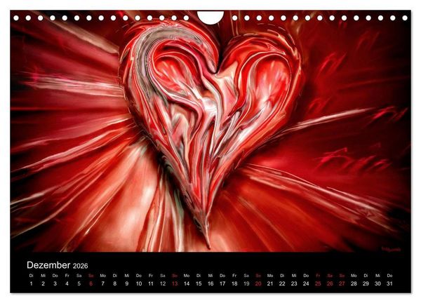 Produktbild: Der Herz Kalender (Wandkalender 2026 DIN A4 quer), CALVENDO Monatskalender