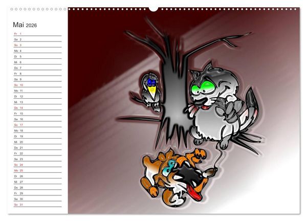 Produktbild: Alles f&uuml;r die Katz! Lustiger Katzen-Planer (hochwertiger Premium Wandkalender 2026 DIN A2 quer), Kunstdruck in Hochglanz