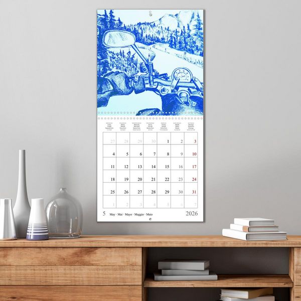Produktbild: The passion of motorcycling - sketches of freedom (Wall Calendar 2026 12 &times; 12 Inch) CALVENDO 12 Month Wall Calendar