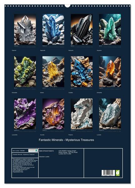 Produktbild: Fantastic Minerals - Mysterious Treasures (Wall Calendar 2026 DIN A2 portrait), CALVENDO 12 Month Wall Calendar