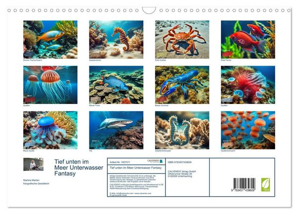 Produktbild: Tief unten im Meer Unterwasser Fantasy (Wandkalender 2026 DIN A3 quer), CALVENDO Monatskalender