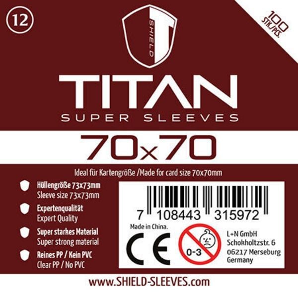 Shield Titan 12: Kartenhüllen für Karten bis 70 × 70 mm