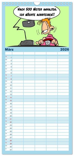 Produktbild: Familienplaner 2026 - Trumix Cartoons - Dumm gelaufen mit 5 Spalten (Wandkalender, 21 x 45 cm) CALVENDO