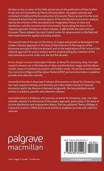 Produktbild: Sraffa and the Reconstruction of Economic Theory: Volume Two
