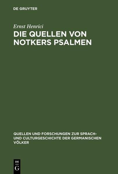 Produktbild: Die Quellen von Notkers Psalmen