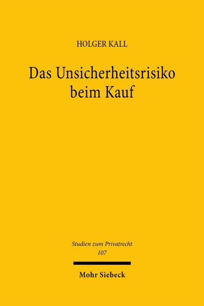 Produktbild: Kall, H: Unsicherheitsrisiko beim Kauf