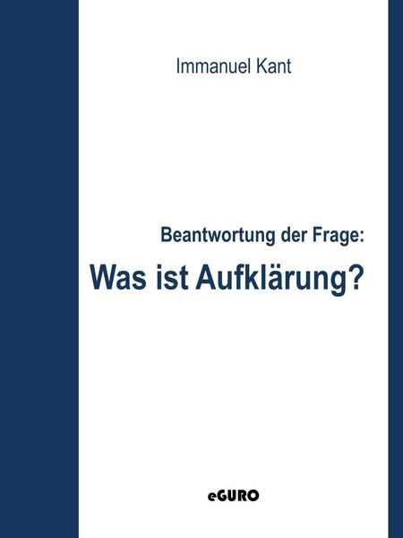 Produktbild: Beantwortung der Frage: Was ist Aufkl&auml;rung?