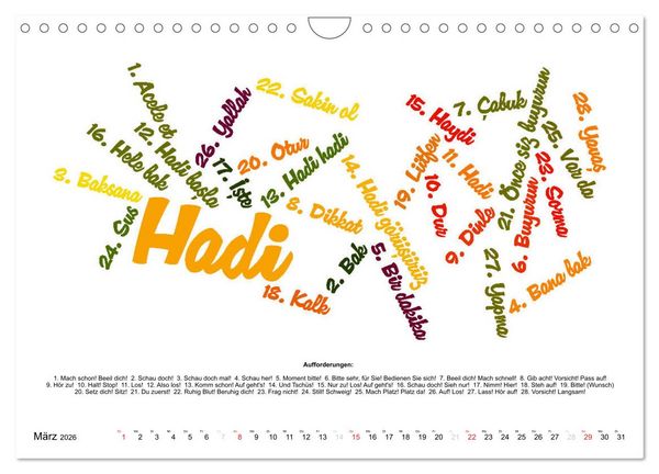 Produktbild: Smalltalk Sprachkalender T&uuml;rkisch-Deutsch (Wandkalender 2026 DIN A4 quer), CALVENDO Monatskalender