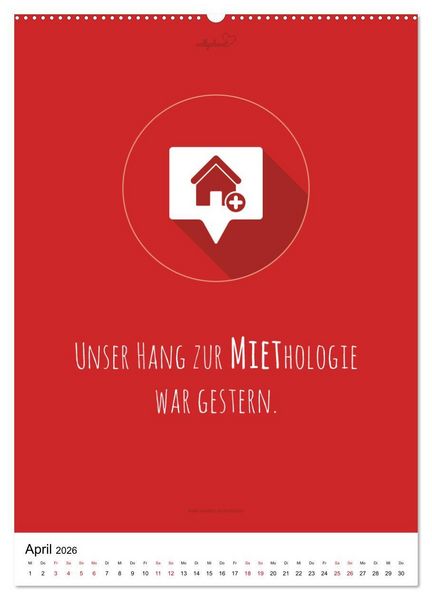 Produktbild: vollgeherzt: Der besondere Kalender f&uuml;r Bauherren mit motivierenden Hausbauzitaten (Wandkalender 2026 DIN A2 hoch), CALVENDO Monatskalender