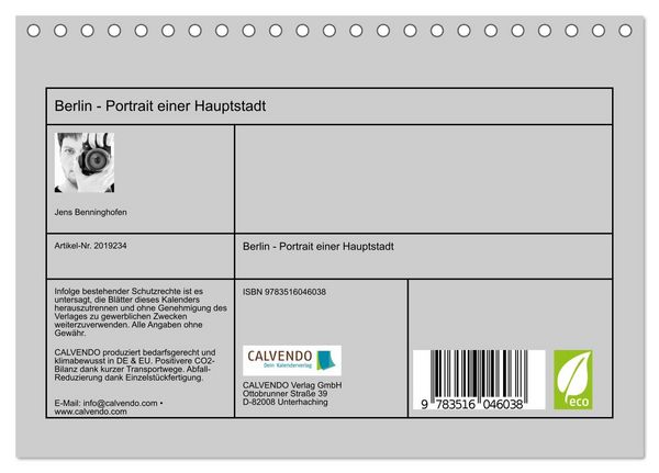 Produktbild: Berlin - Portrait einer Hauptstadt (Tischkalender 2026 DIN A5 quer), CALVENDO Monatskalender