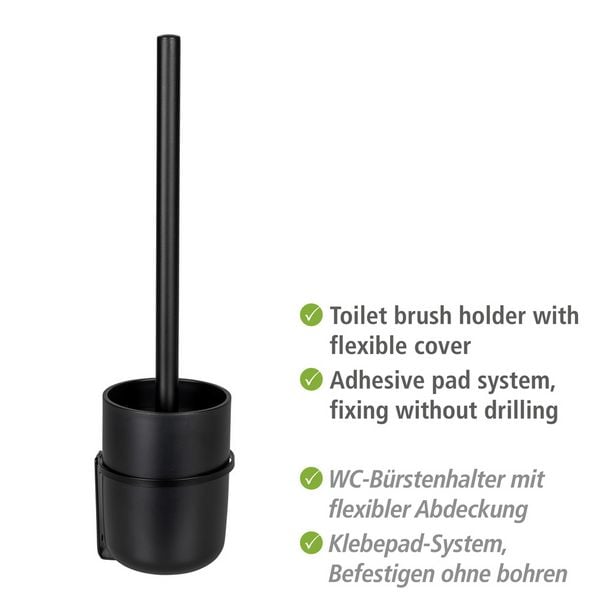 Produktbild: Turbo-Loc&reg; WC-Garnitur Mod. Carpino Schwarz, Befestigen ohne Bohren