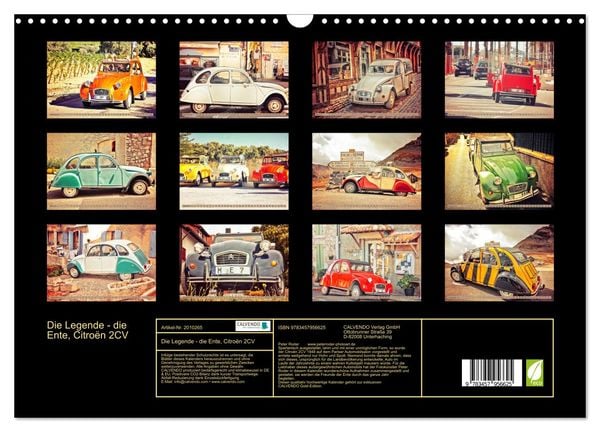 Produktbild: Die Legende - die Ente, Citro&euml;n 2CV (Wandkalender 2026 DIN A3 quer), CALVENDO Monatskalender