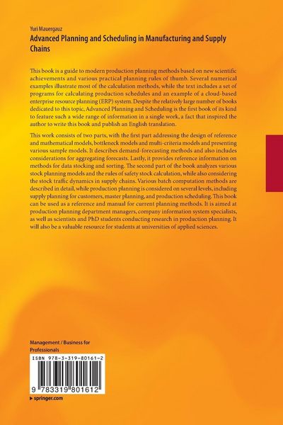 Produktbild: Advanced Planning and Scheduling in Manufacturing and Supply Chains