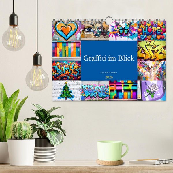 Produktbild: Graffiti im Blick &ndash; Das Jahr in Farben (Wandkalender 2026 DIN A4 quer), CALVENDO Monatskalender