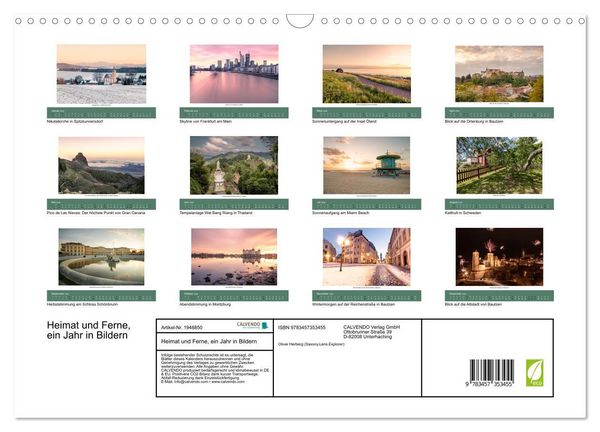 Produktbild: Heimat und Ferne, ein Jahr in Bildern (Wandkalender 2026 DIN A3 quer), CALVENDO Monatskalender