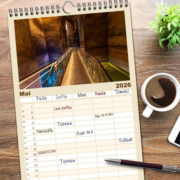Produktbild: Familienplaner 2026 - Italiens Welterbe Matera mit 5 Spalten (Wandkalender, 21 x 45 cm) CALVENDO