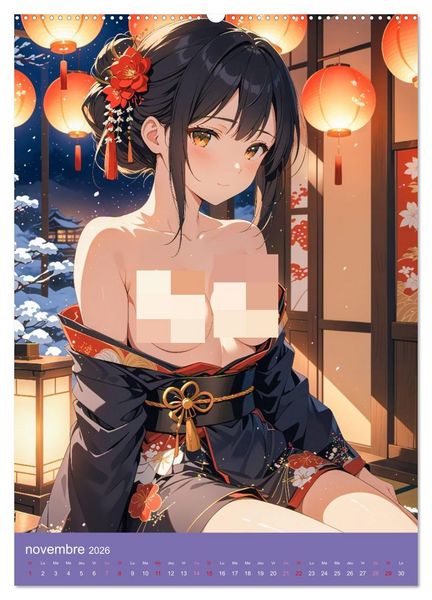 Produktbild: MANGA SENSUEL - Beaut&eacute;s japonaises d&eacute;nud&eacute;es et s&eacute;duisantes (Calendrier mural 2026 DIN A2 horizontal) calendrier de bureau