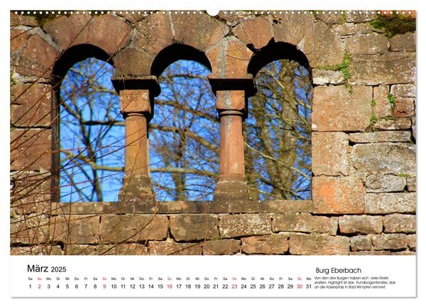 Deutschlands Burgen - eindrucksvolle Ruinen (Wandkalender 2025 DIN A2 quer), CALVENDO Monatskalender