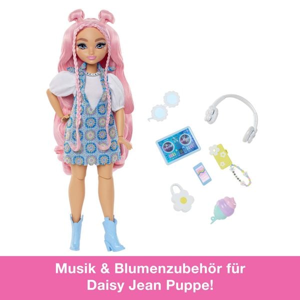 Produktbild: Barbie Dream Besties Daisy Jean-Modepuppe mit 9 Zubeh&ouml;rteilen zum Thema DJ und Musik