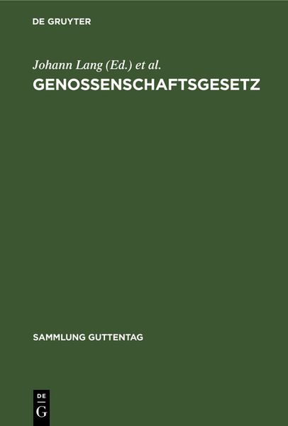 Produktbild: Genossenschaftsgesetz