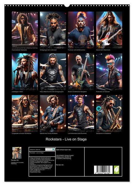 Produktbild: Rockstars - Live on Stage (hochwertiger Premium Wandkalender 2026 DIN A2 hoch), Kunstdruck in Hochglanz