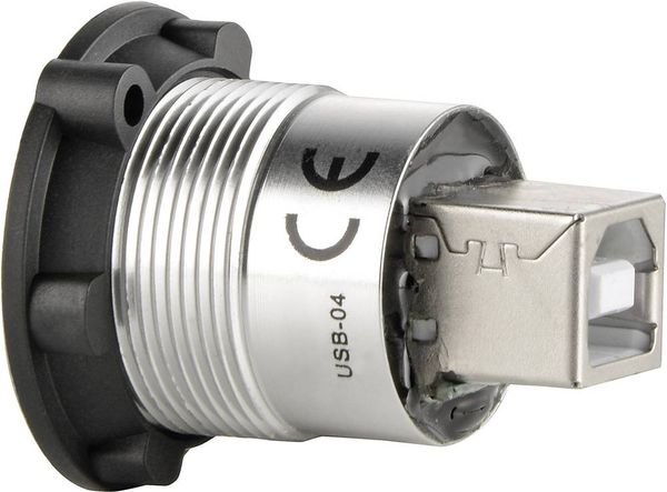 Produktbild: TRU COMPONENTS USB-02 USB-Einbaubuchse 2.0 Buchse, Einbau USB-Buchse Typ A auf USB-Buchse Typ B Inhalt: 1 St.