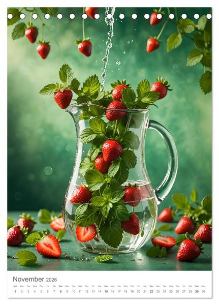 Produktbild: Pure refreshment - Infused water (Desk Calendar 2026 DIN A5 portrait), CALVENDO 12 Month DeskCalendar