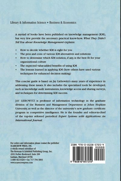 Produktbild: What They Didn't Tell You About Knowledge Management
