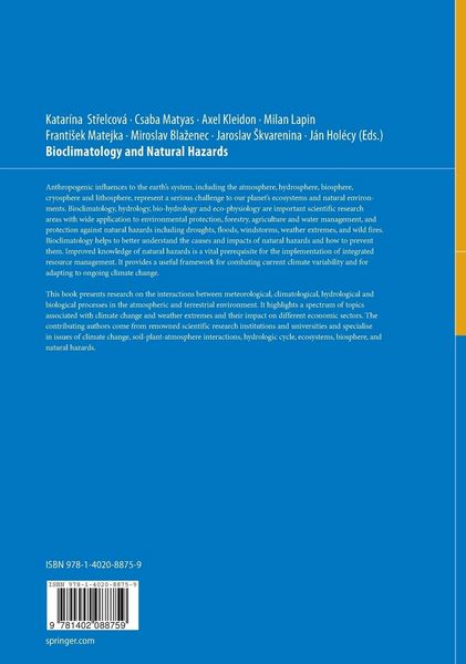 Produktbild: Bioclimatology and Natural Hazards
