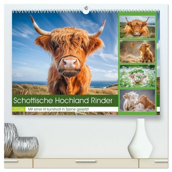 Produktbild: Schottische Hochland Rinder (hochwertiger Premium Wandkalender 2026 DIN A2 quer), Kunstdruck in Hochglanz