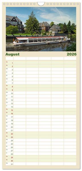 Produktbild: Familienplaner 2026 - Alsteransichten in Hamburg mit 5 Spalten (Wandkalender, 21 x 45 cm) CALVENDO