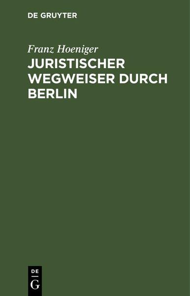 Produktbild: Juristischer Wegweiser durch Berlin