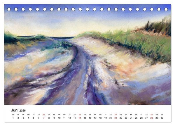 Produktbild: Das Meer in Pastellkreide (Tischkalender 2026 DIN A5 quer), CALVENDO Monatskalender