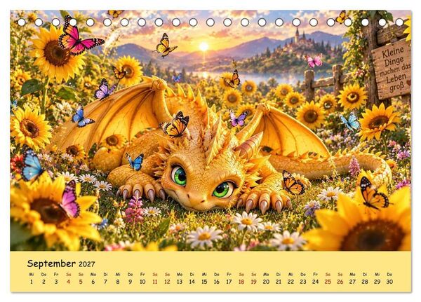 Produktbild: Kleine Fantasiedrachen und ihre Abenteuer (Tischkalender 2027 DIN A5 quer), CALVENDO Monatskalender