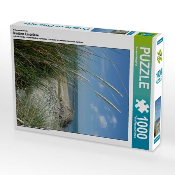 Produktbild: CALVENDO Puzzle Bl&uuml;hender Strandhafer und Blick auf eine Buhne | 1000 Teile Lege-Gr&ouml;&szlig;e 64x48cm Foto-Puzzle f&uuml;r gl&uuml;ckliche Stunden