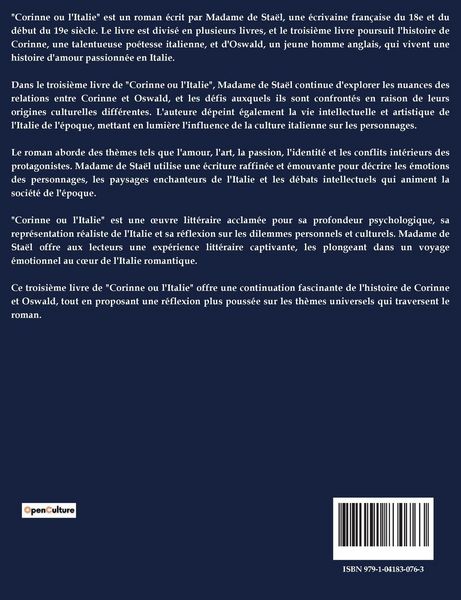 Produktbild: Corinne ou l'Italie