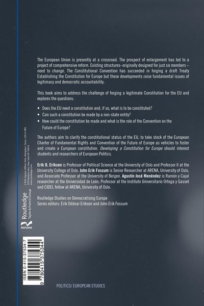 Produktbild: Developing a Constitution for Europe