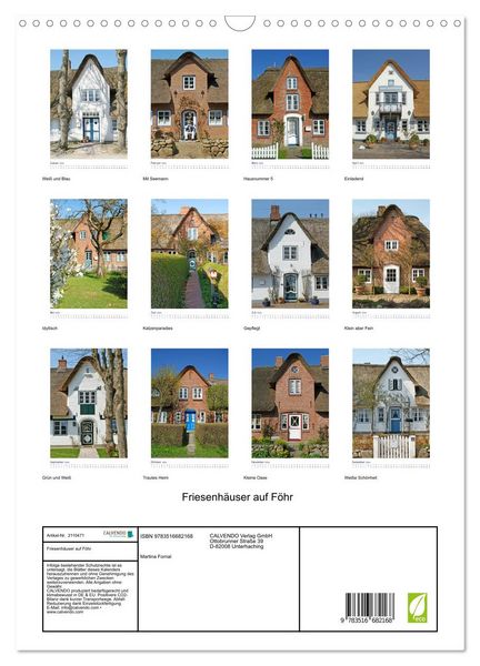 Produktbild: Friesenh&auml;user auf F&ouml;hr (Wandkalender 2026 DIN A3 hoch), CALVENDO Monatskalender