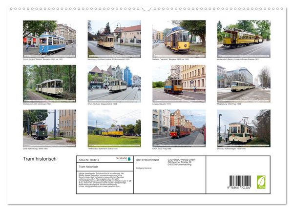 Produktbild: Tram historisch (hochwertiger Premium Wandkalender 2026 DIN A2 quer), Kunstdruck in Hochglanz