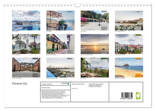 Produktbild: Panama City (Wandkalender 2026 DIN A3 quer), CALVENDO Monatskalender