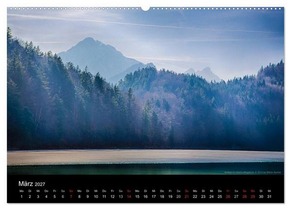 Produktbild: Licht &uuml;ber Bergen und Seen (hochwertiger Premium Wandkalender 2027 DIN A2 quer), Kunstdruck in Hochglanz